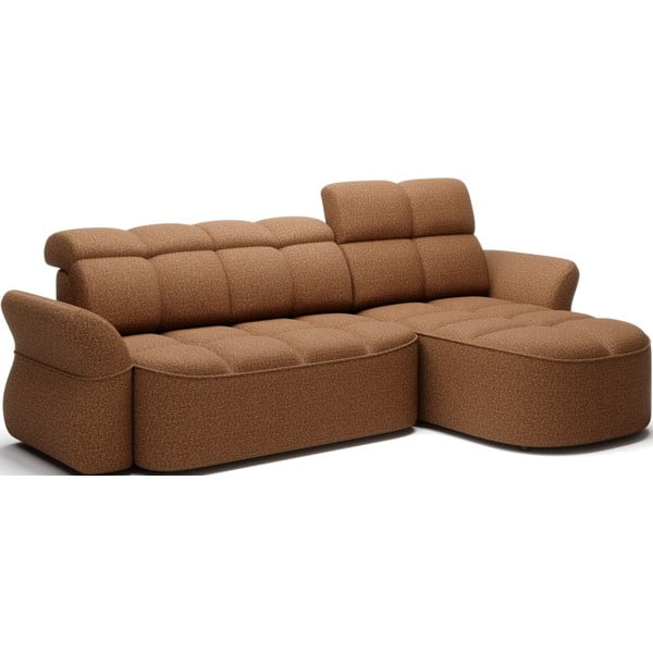 Sárga-barna bársony kinyitható-tárolóhelyes sarokkanapé (jobb oldali-heverő résszel) Beneth – ELTAP-image-2