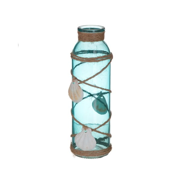 Sea kék dekorációs üvegpalack kagylókkal, ⌀ 6 cm - InArt