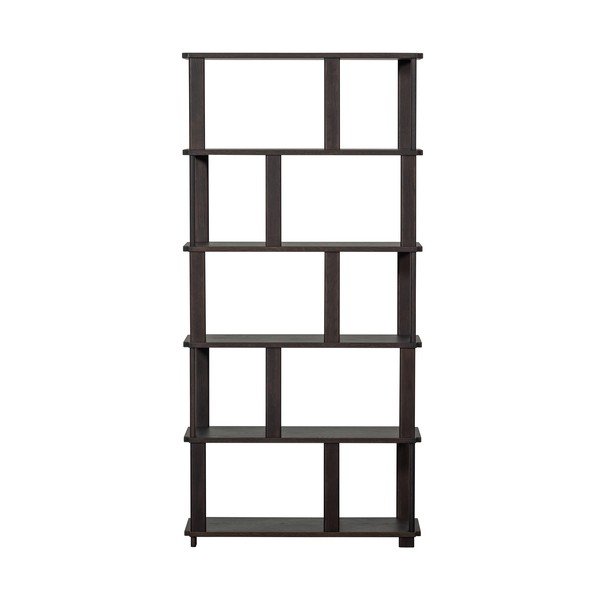 Sötétbarna tölgyfa könyvespolc 90x186x30 cm Riss – WOOOD-image-4