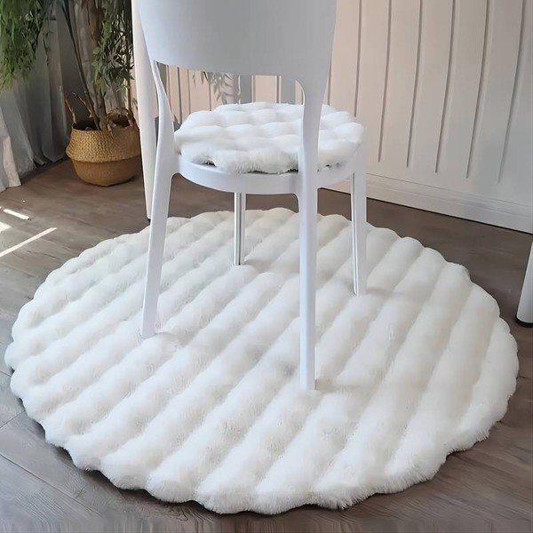 Fehér mosható kerek szőnyeg ø 80 cm Bubble White – Mila Home-image-1