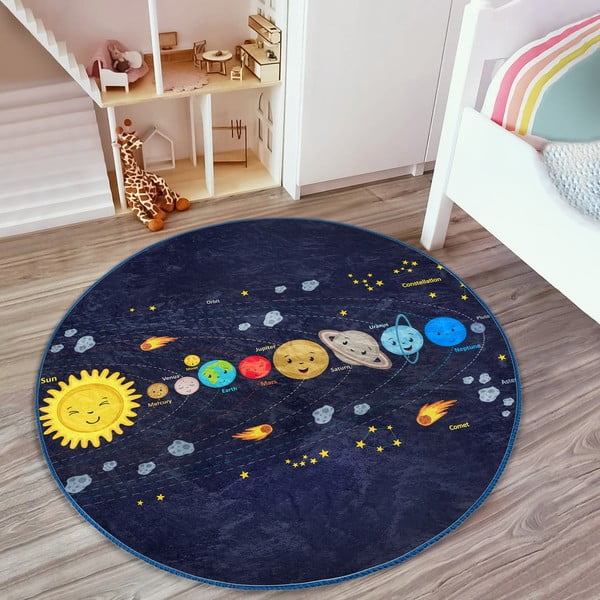 Sötétkék gyerek szőnyeg ø 80 cm Comfort – Mila Home-image-4