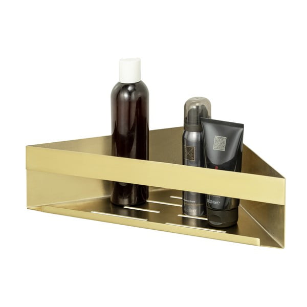 Aranyszínű sarok öntapadós rozsdamentes acél fürdőszobai polc Genova – Wenko-image-2