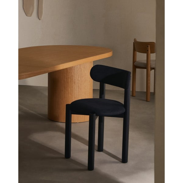 Fekete tölgyfa étkezőszék szett 2 db-os Nebai – Kave Home-image-1