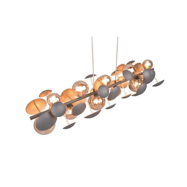 Szürke-aranyszínű függőlámpa üveg búrával Bubble – Trio Select-image-4