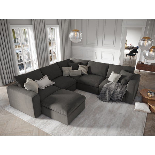 Galaxy sötétbarna kétoldalas sarokrész moduláris kordbársony kanapéhoz - Windsor & Co Sofas-image-4