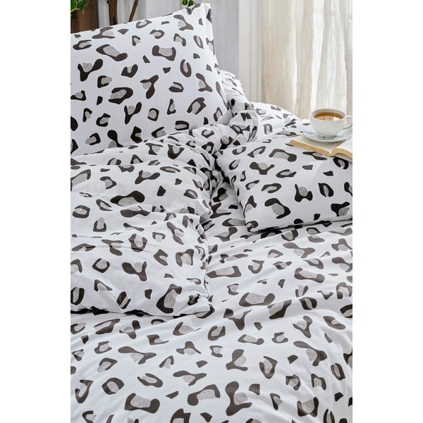 Fehér-szürke háromrészes egyszemélyes hosszabbított ágyneműhuzat lepedővel 160x220 cm Modern – Mila Home-image-2