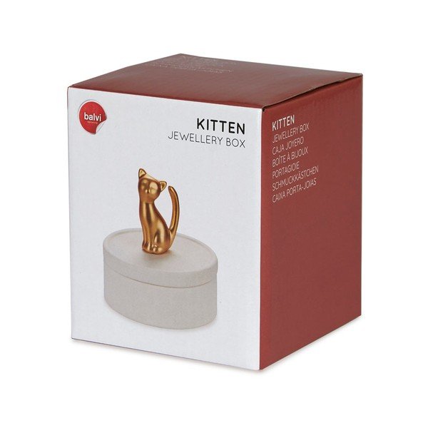 Cat fehér porcelán ékszertartó doboz - Balvi-image-3