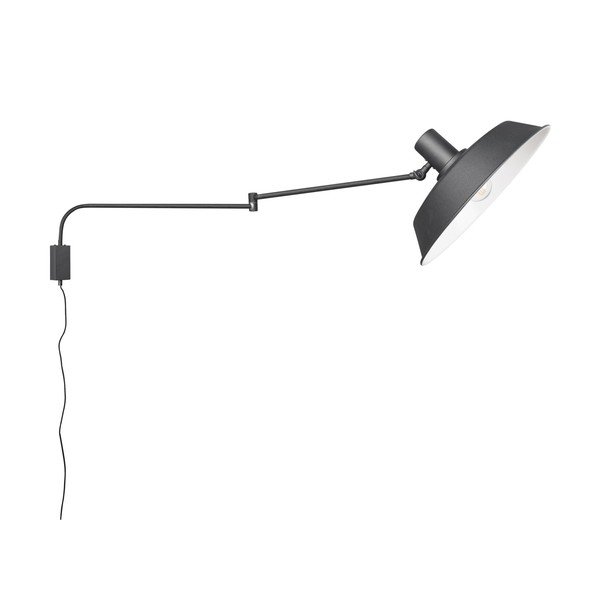 Matt fekete konnektorhoz csatlakoztatható fali lámpa hajlítható szerkezettel ø 35,5 cm Bolder – Trio