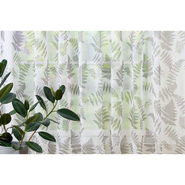 Fehér-szürke átlátszó függöny 300x260 cm Feriga – Mendola Fabrics-image-1