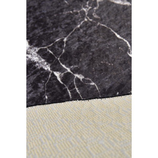 Fekete fürdőszobai kilépő ø 100 cm Marble – Foutastic-image-2