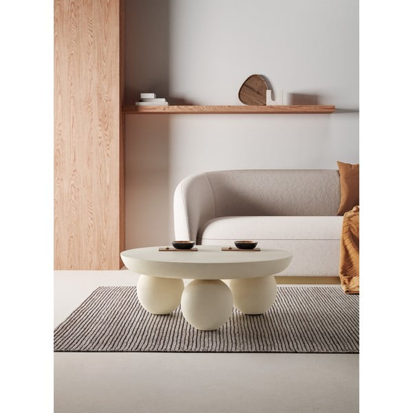 Bézs mangófa kerek dohányzóasztal ø 90 cm Ailen – MOME-image-1