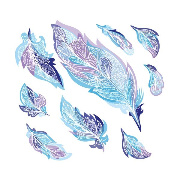 Boho Feathers 9 darabos matrica szett - Ambiance-image-2