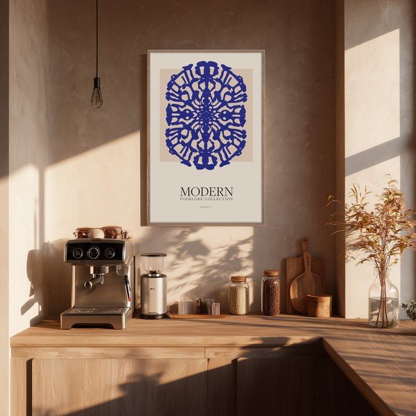 Nyomtatott keretezett kép 60x90 cm Blue Folklore – Styler-image-1