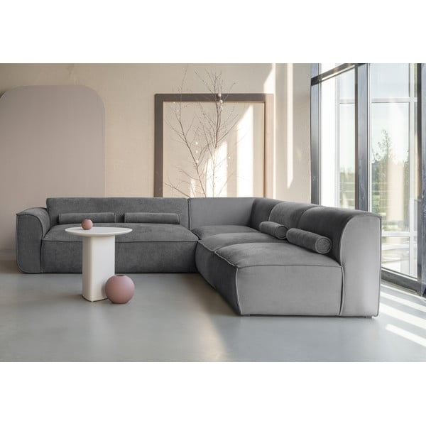 Szürke sarokkanapé (jobb oldali) Flex Felix – Miuform-image-1