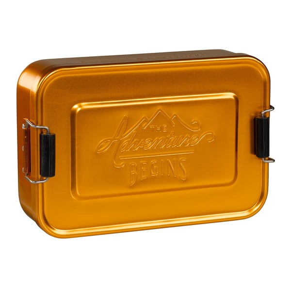 Gold Tin aranyszínű alumínium ételtároló doboz, 120 x 101 x 30 mm - Gentlemen's Hardware