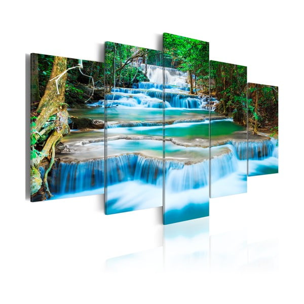 Blue Waterfall többrészes vászonkép, 200 x 100 cm - Artgeist