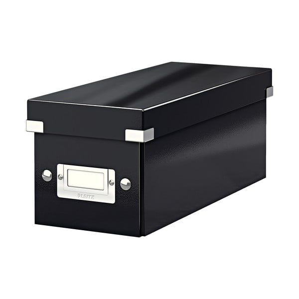 Fekete fedeles karton tárolódoboz 14x35x14 cm Click&Store – Leitz
