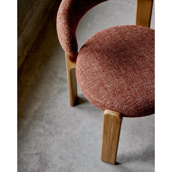 Natúr színű-terrakotta színű kőrisfa étkezőszék Granite – Kave Home-image-3