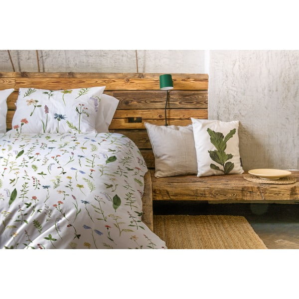 Fehér-zöld egyszemélyes pamut-szatén ágyneműhuzat 140x200 cm – Butter Kings-image-1