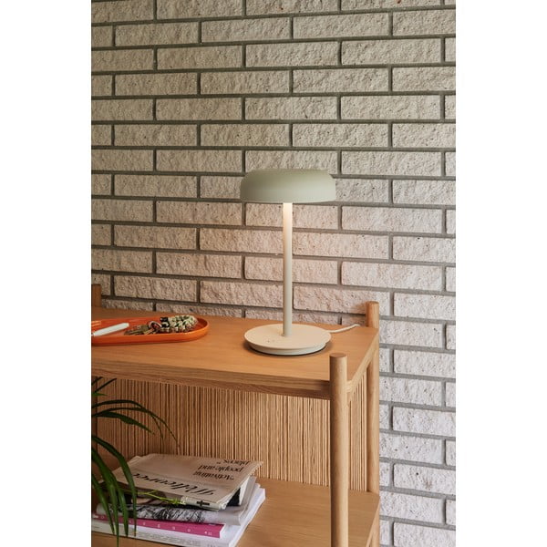 Krémszínű LED dimmelhető asztali lámpa (magasság 37 cm) Velo – Hübsch-image-3