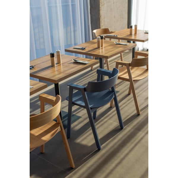 Kék tölgyfa karfás étkezőszék Flip – Gazzda-image-4