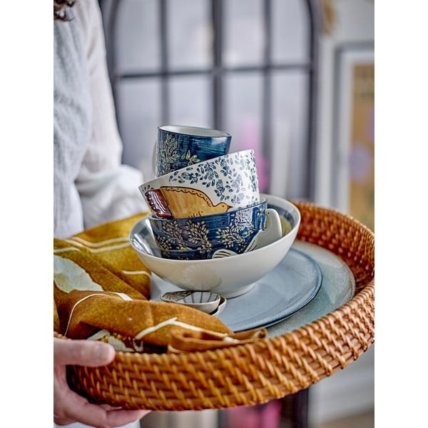 Kék agyagkerámia tálka 460 ml Hezha – Bloomingville-image-1