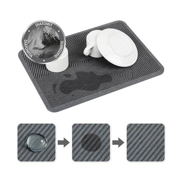 Szürke kovaföld edénycsepegtető alátét 40x30 cm Damon – Wenko-image-2