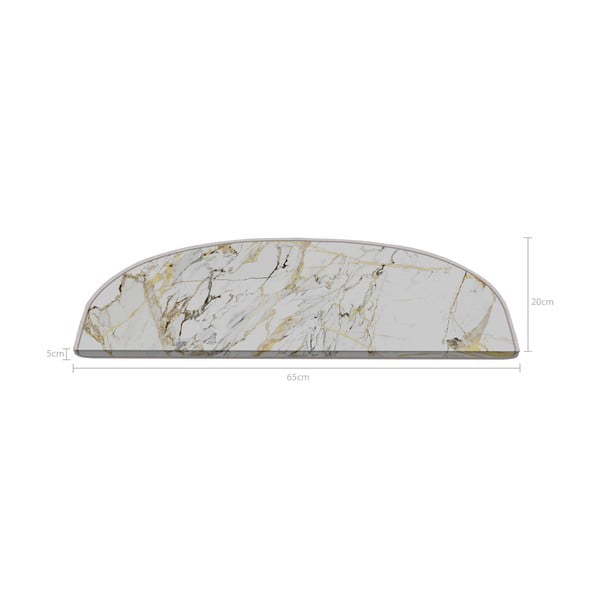Fehér lépcsőszőnyeg szett 16 db-os 20x65 cm Marble Art – Vitaus-image-2