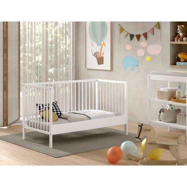 Fehér borovi fenyő babaágy 70x140 cm DINO – Vipack-image-1