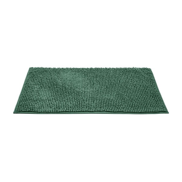Sötétzöld textil fürdőszobai kilépő 50x80 cm Chenille – Allstar