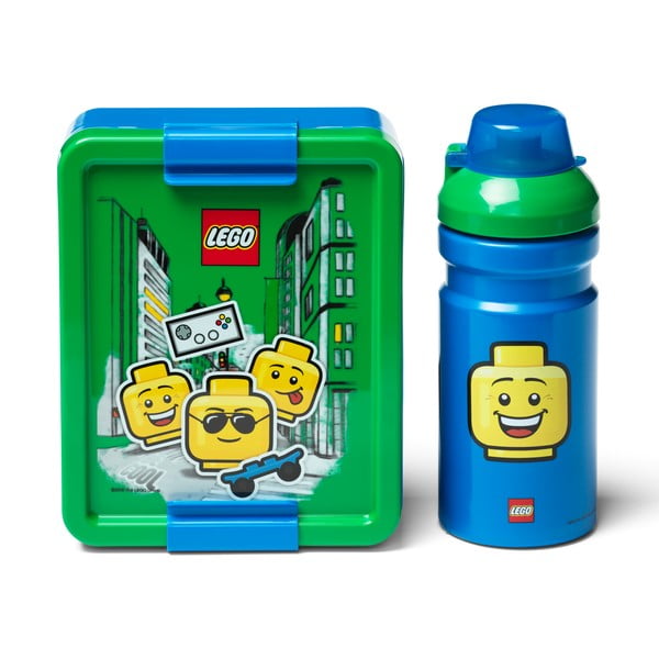 Iconic zöld-kék uzsonnásdoboz és kulacs - LEGO®