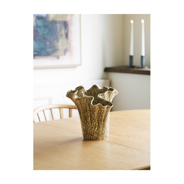 Szürkésbézs kerámia váza (magasság 23,5 cm) – House Nordic-image-1