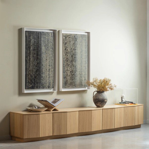 Natúr színű tölgyfa TV-állvány 200x52x45 cm Zuma – WOOOD-image-1