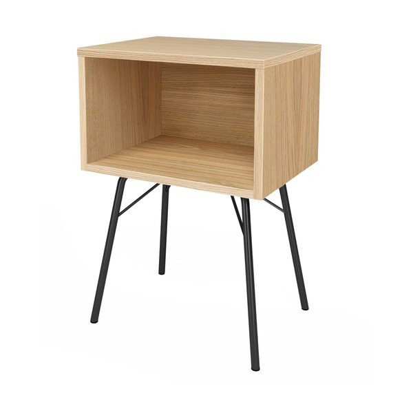 Natúr színű éjjeliszekrény tölgyfa dekorral Rayburn – Woodman-image-2