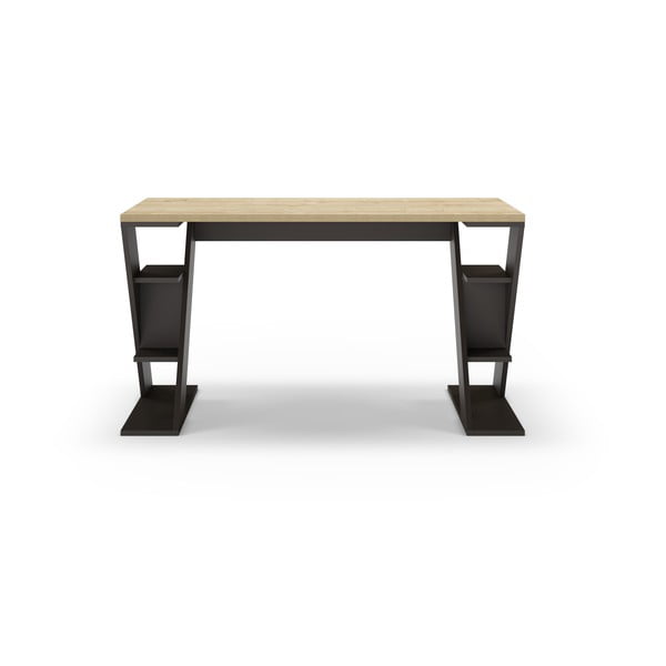 Íróasztal tölgyfa dekoros asztallappal 60x137 cm Butterfly – Marckeric