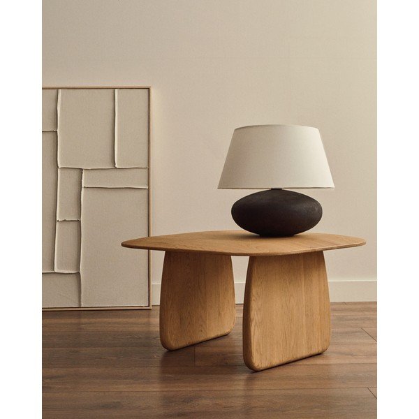 Tölgyfa tárolóasztal 70x71 cm Pirita – Kave Home-image-1