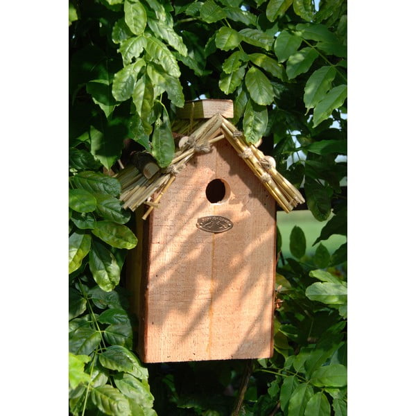 Antik nádtetős fenyőfa madárodú, magasság 27 cm - Esschert Design-image-2