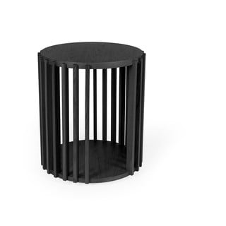 Drum fekete tárolóasztal, ø 53 cm - Woodman