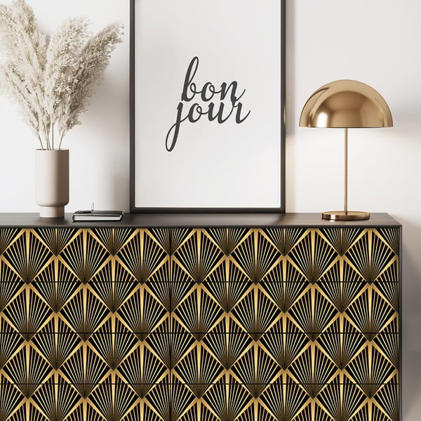 Draka fekete-aranyszínű dekorációs bútortapéta - Ambiance-image-4