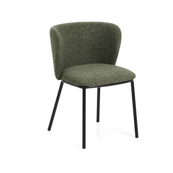 Zöld kárpitozott étkezőfotel Ciselia – Kave Home