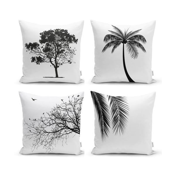 Black and White 4 db-os dekorációs párnahuzat szett, 45 x 45 cm - Minimalist Cushion Covers