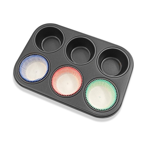 Acél sütőforma 6 muffinhoz és 30 db muffinpapír szett - Guardini-image-3