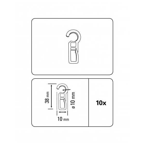 Függöny akasztó készlet 10 db-os - Gardinia-image-1
