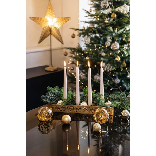 Omaggio 3 db fehér kerámia karácsonyfadísz aranyszínű részletekkel - Kähler Design-image-1