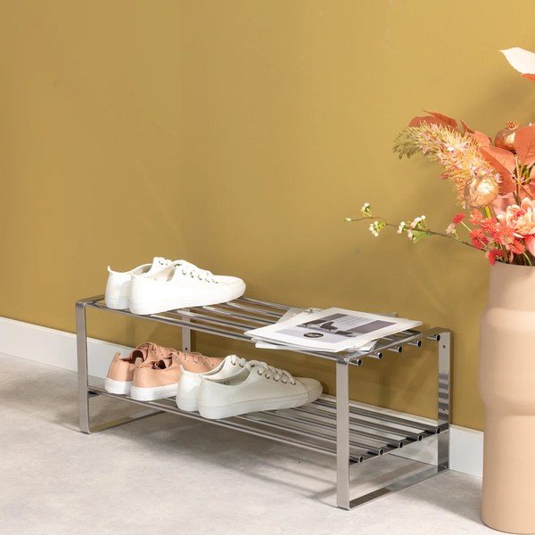 Ezüstszínű fém cipőtartó 70x29x27 cm Rex – Spinder Design-image-1