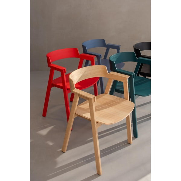 Kék tölgyfa karfás étkezőszék Flip – Gazzda-image-3