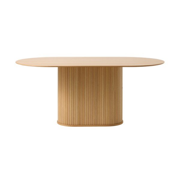 Étkezőasztal tölgyfa dekoros asztallappal 95x180 cm Nola – Unique Furniture-image-4