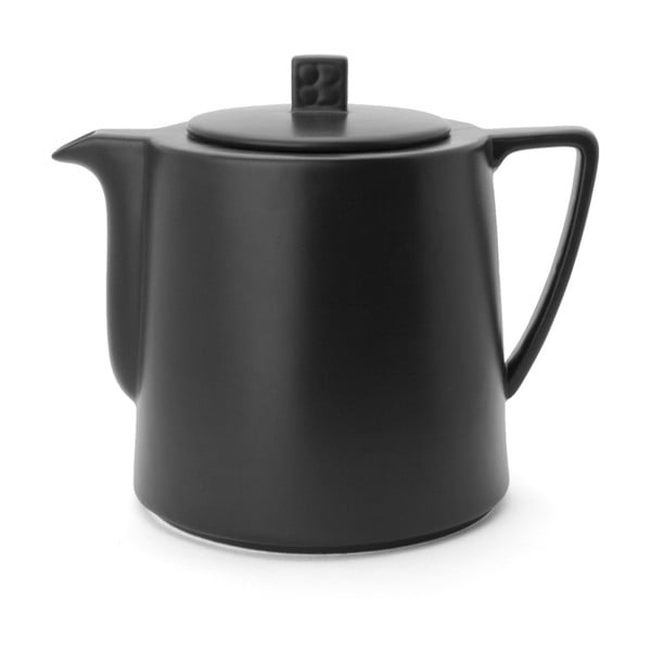 Lund fekete kerámia teáskanna szűrővel szálas teához, 1,5 l - Bredemeijer