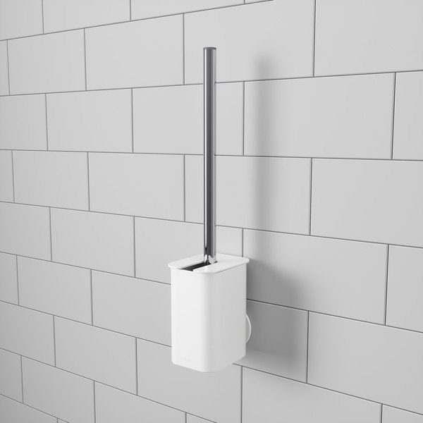 Fehér öntapadós műanyag WC-kefe Flex – Umbra-image-1