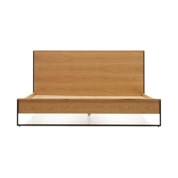 Natúr színű franciaágy ágyráccsal 160x200 cm Taiana – Kave Home-image-2